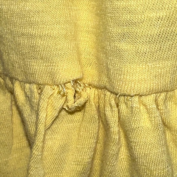 Crown & Ivy Eyelet Blouse 3X Peasant Top Look Yellow Pom-Poms Flutter Sleeves - Picture 7 of 10
